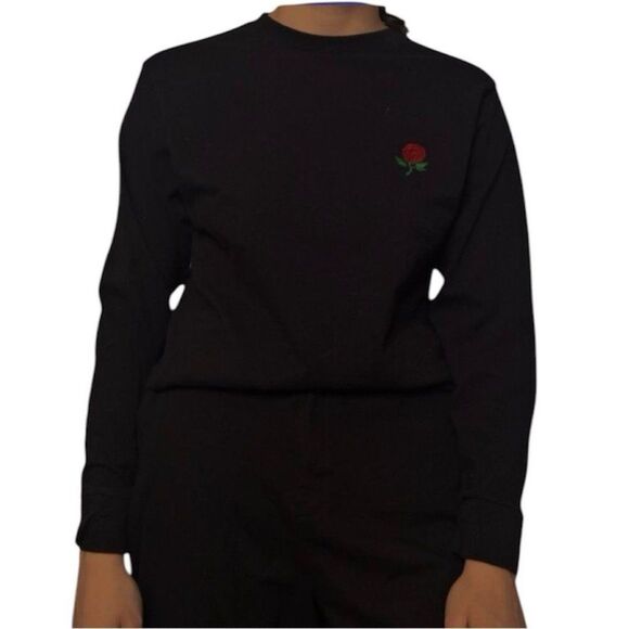 Eighty Eight Long Sleeve shirt printed rose size medium lack unisex m trendy - Picture 11 of 11